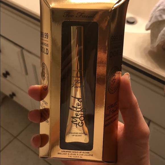 Too Faced Makeup Too Faced Melted Gold Lip Gloss Poshmark
